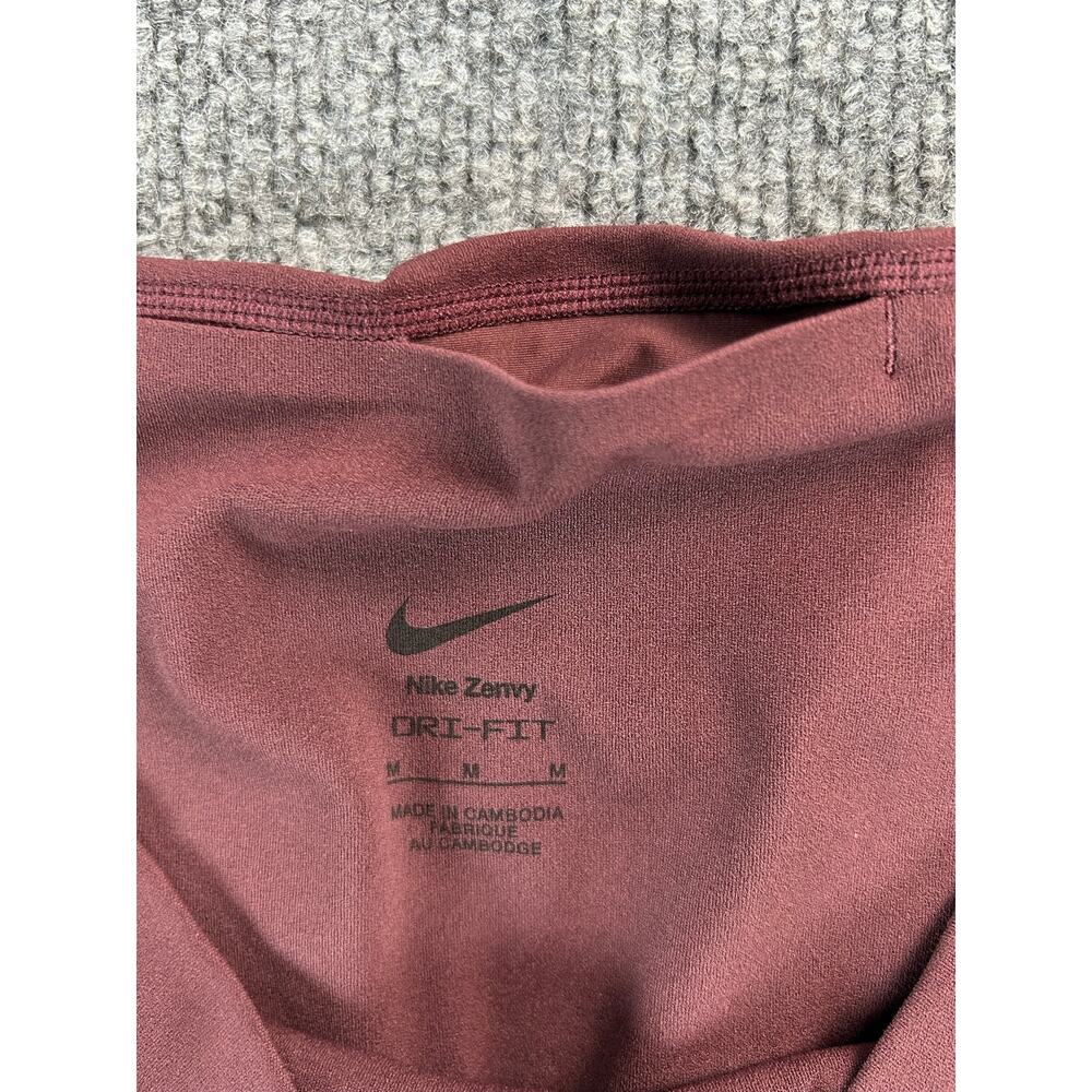 Nike Zenvy Dri-FIT Women's Biker Shorts Medium Burgundy High Rise Yoga Training - Picture 4 of 9
